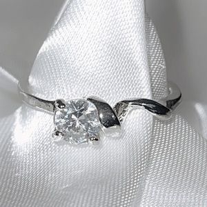 Rose Sterling Silver CZ Ring for Women
